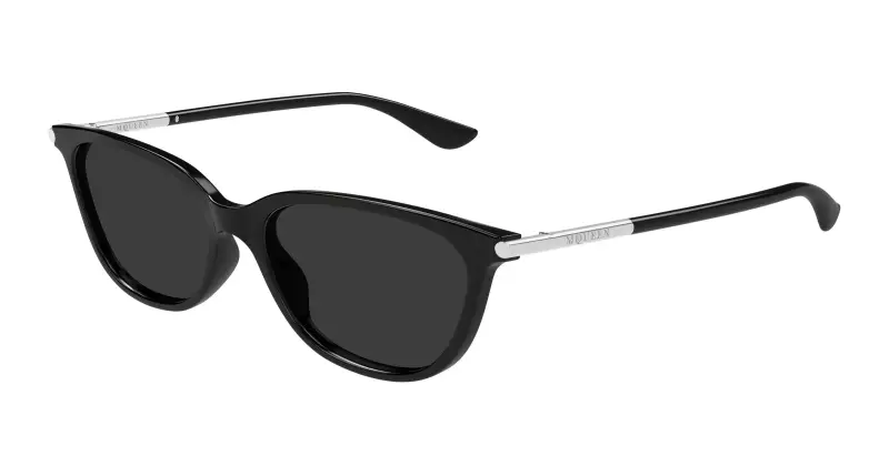 Donna Alexander McQueen AM0553S 001 Occhiali da sole Acetato Nero Grigio Cat Eye