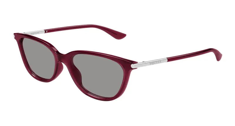 Donna Alexander McQueen AM0553S 004 Occhiali da sole Acetato Bordeaux Grigio Cat Eye