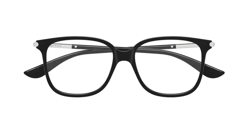 Donna Alexander McQueen AM0554O 005 Montature da vista Acetato Nero Trasparente Cat Eye miniatura 2