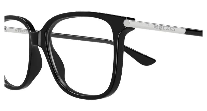 Donna Alexander McQueen AM0554O 005 Montature da vista Acetato Nero Trasparente Cat Eye miniatura 3