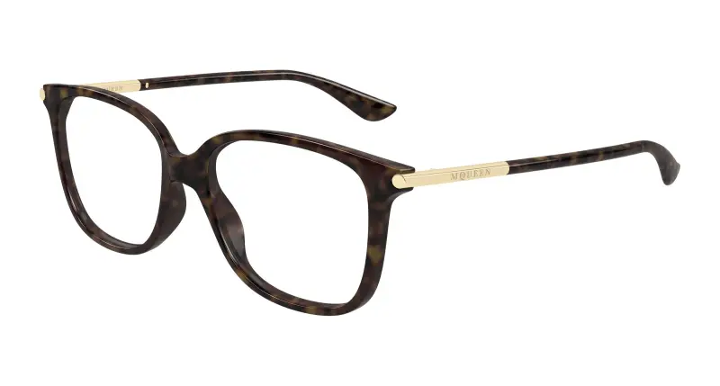 Donna Alexander McQueen AM0554O 006 Montature da vista Acetato Havana Trasparente Cat Eye