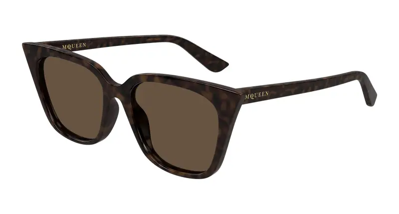 Donna Alexander McQueen AM0556S 002 Occhiali da sole Acetato Havana Marrone Cat Eye