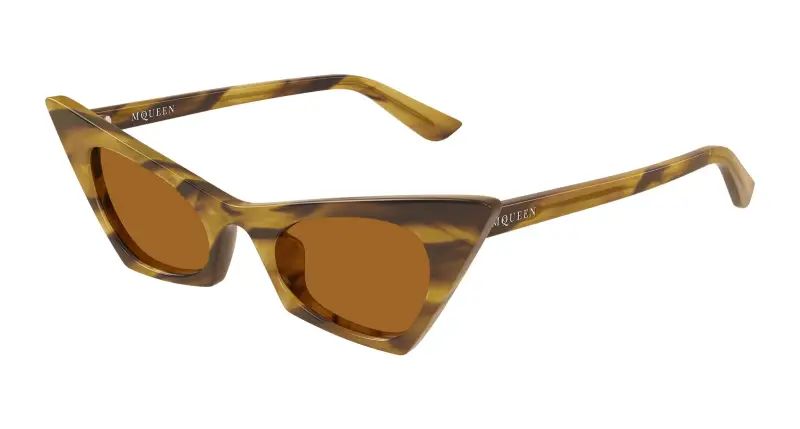 Donna Alexander McQueen AM0557S 003 Occhiali da sole Acetato Havana Marrone Cat Eye