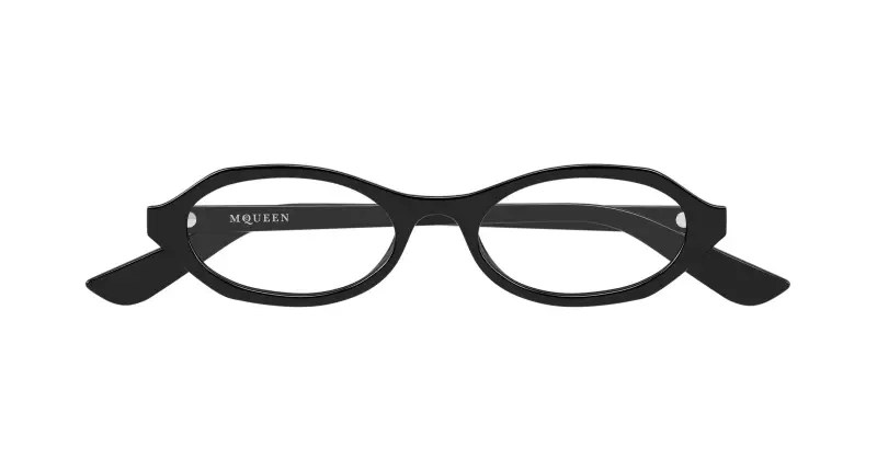 Donna Alexander McQueen AM0559O 001 Montature da vista Acetato Nero Trasparente Rotonda miniatura 2