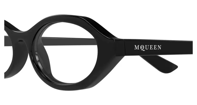 Donna Alexander McQueen AM0559O 001 Montature da vista Acetato Nero Trasparente Rotonda miniatura 3