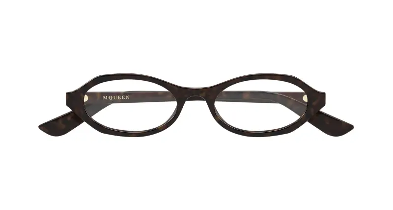 Donna Alexander McQueen AM0559O 002 Montature da vista Acetato Havana Trasparente Rotonda miniatura 2