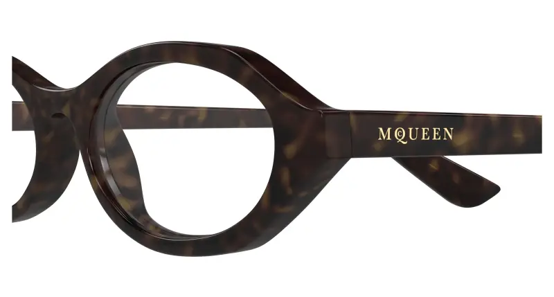 Donna Alexander McQueen AM0559O 002 Montature da vista Acetato Havana Trasparente Rotonda miniatura 3