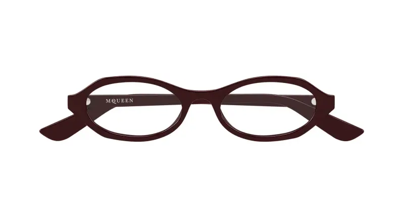 Donna Alexander McQueen AM0559O 003 Montature da vista Acetato Rosso Trasparente Rotonda miniatura 2