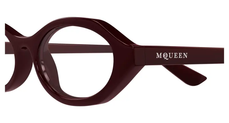 Donna Alexander McQueen AM0559O 003 Montature da vista Acetato Rosso Trasparente Rotonda miniatura 3