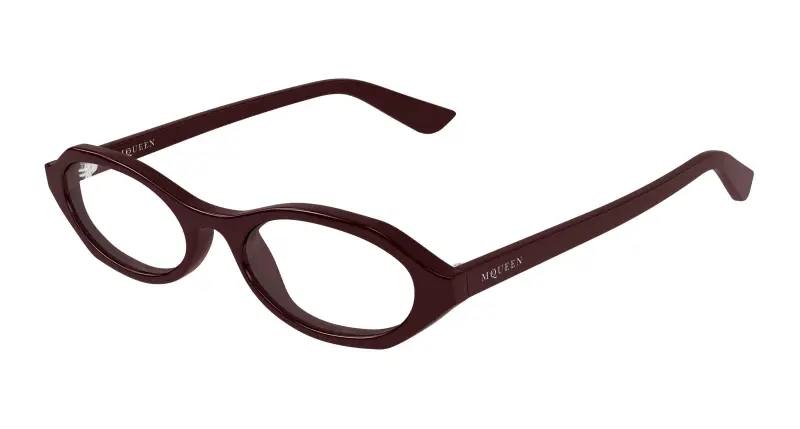 Donna Alexander McQueen AM0559O 003 Montature da vista Acetato Rosso Trasparente Rotonda