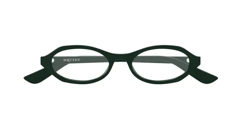 Donna Alexander McQueen AM0559O 004 Montature da vista Acetato Verde Trasparente Rotonda miniatura 2