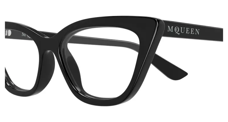 Donna Alexander McQueen AM0560O 001 Montature da vista Acetato Nero Trasparente Cat Eye miniatura 3