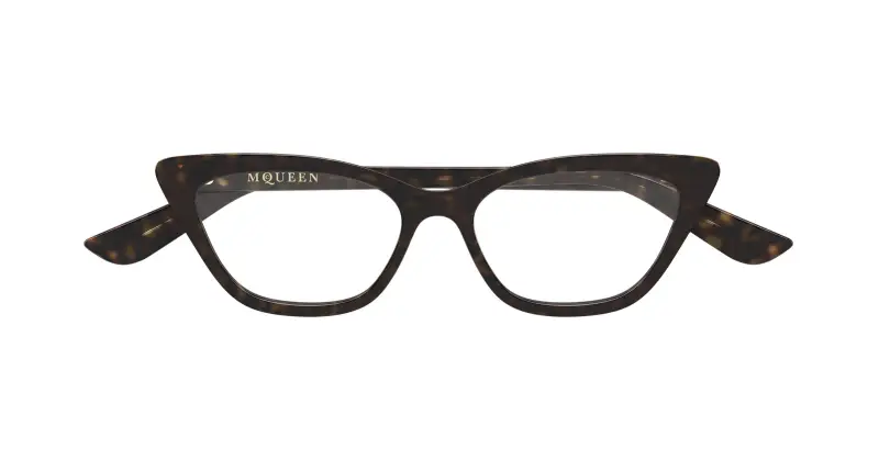 Donna Alexander McQueen AM0560O 002 Montature da vista Acetato Havana Trasparente Cat Eye miniatura 2