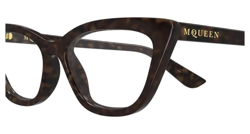 Donna Alexander McQueen AM0560O 002 Montature da vista Acetato Havana Trasparente Cat Eye miniatura 3