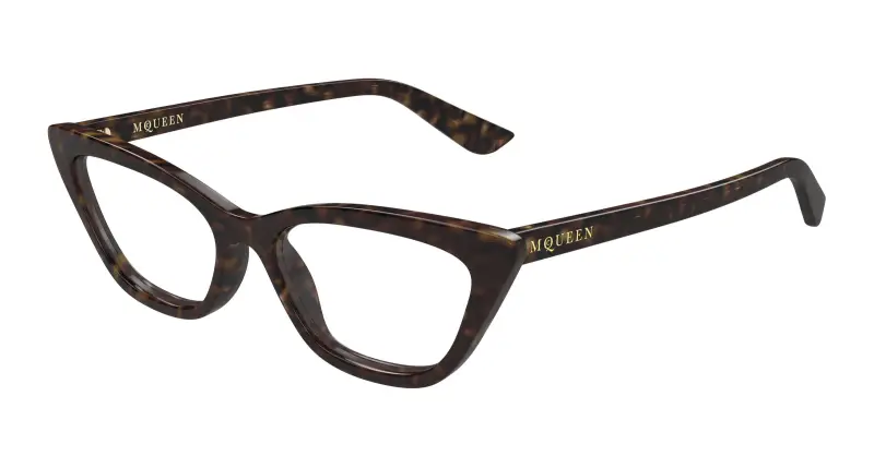 Donna Alexander McQueen AM0560O 002 Montature da vista Acetato Havana Trasparente Cat Eye