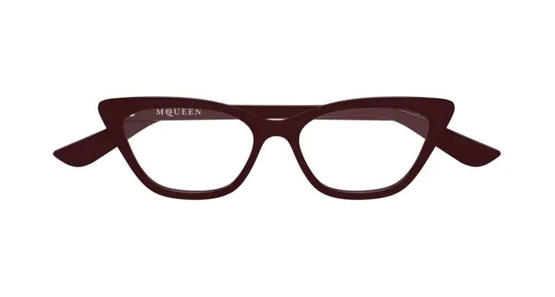 Donna Alexander McQueen AM0560O 003 Montature da vista Acetato Rosso Trasparente Cat Eye miniatura 2