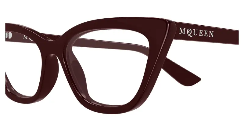 Donna Alexander McQueen AM0560O 003 Montature da vista Acetato Rosso Trasparente Cat Eye miniatura 3