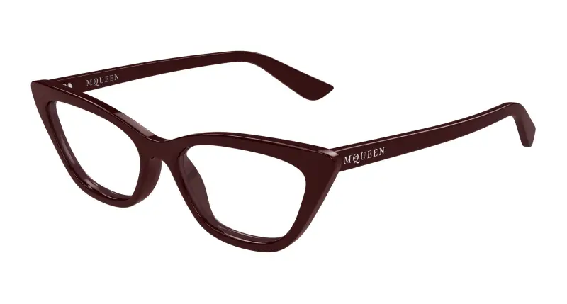 Donna Alexander McQueen AM0560O 003 Montature da vista Acetato Rosso Trasparente Cat Eye