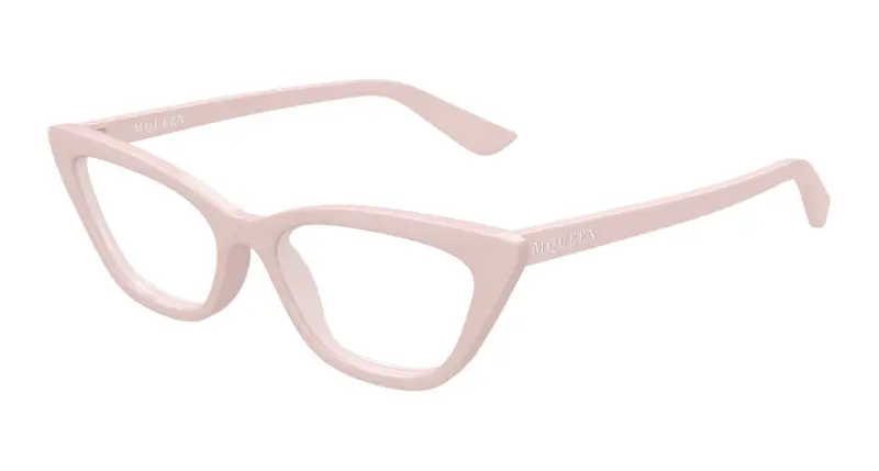 Donna Alexander McQueen AM0560O 004 Montature da vista Acetato Rosa Trasparente Cat Eye