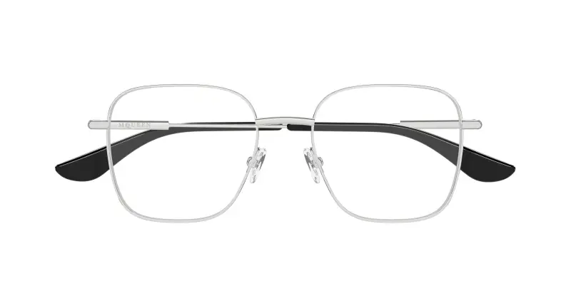 Donna Alexander McQueen AM0565O 001 Montature da vista Metallo Argento Trasparente Squadrata miniatura 2