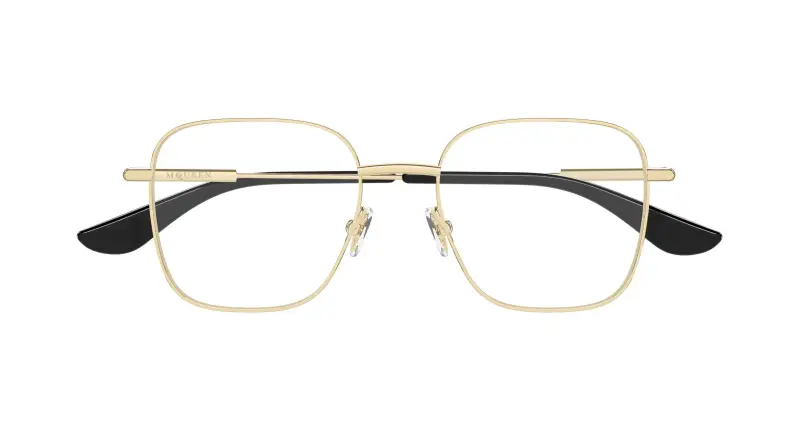 Donna Alexander McQueen AM0565O 002 Montature da vista Metallo Oro Trasparente Squadrata miniatura 2