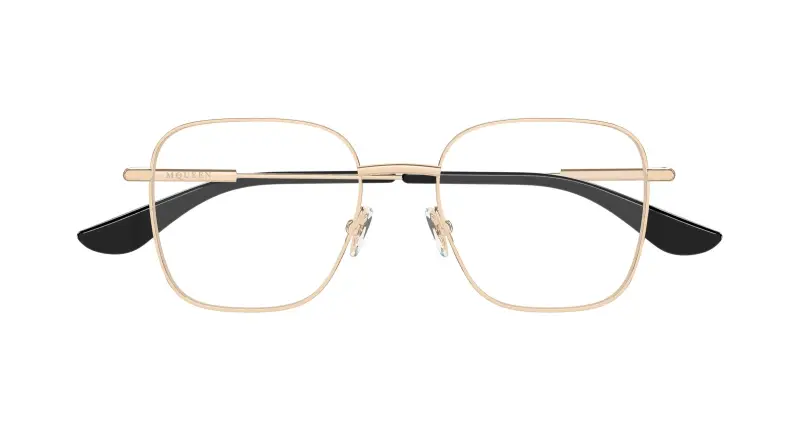 Donna Alexander McQueen AM0565O 003 Montature da vista Metallo Oro Trasparente Squadrata miniatura 2