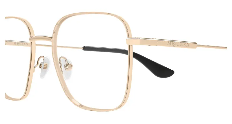 Donna Alexander McQueen AM0565O 003 Montature da vista Metallo Oro Trasparente Squadrata miniatura 3