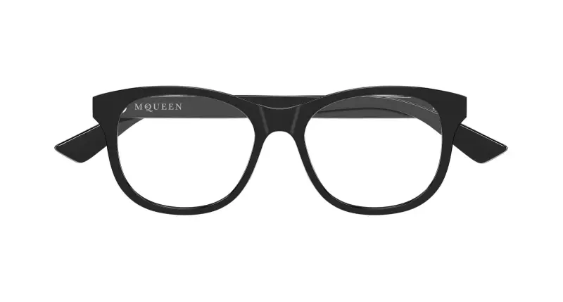 Donna Alexander McQueen AM0568O 007 Montature da vista Acetato Nero Trasparente Cat Eye miniatura 2
