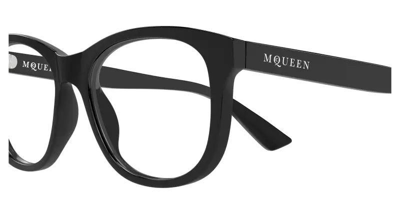 Donna Alexander McQueen AM0568O 007 Montature da vista Acetato Nero Trasparente Cat Eye miniatura 3