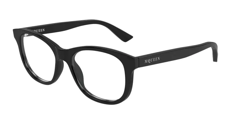 Donna Alexander McQueen AM0568O 007 Montature da vista Acetato Nero Trasparente Cat Eye