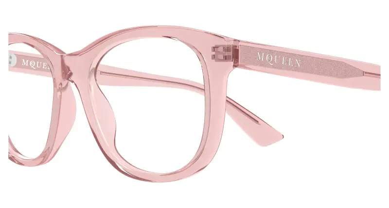 Donna Alexander McQueen AM0568O 010 Montature da vista Acetato Rosa Trasparente Cat Eye miniatura 3