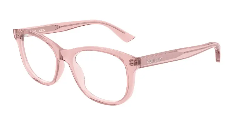 Donna Alexander McQueen AM0568O 010 Montature da vista Acetato Rosa Trasparente Cat Eye