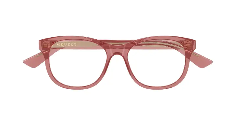 Donna Alexander McQueen AM0568O 011 Montature da vista Acetato Rosso Trasparente Cat Eye miniatura 2