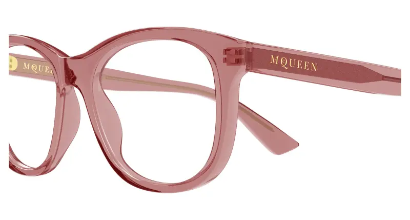 Donna Alexander McQueen AM0568O 011 Montature da vista Acetato Rosso Trasparente Cat Eye miniatura 3