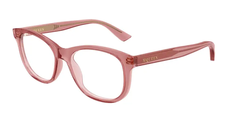 Donna Alexander McQueen AM0568O 011 Montature da vista Acetato Rosso Trasparente Cat Eye