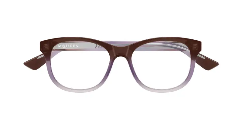 Donna Alexander McQueen AM0568O 012 Montature da vista Acetato Marrone Trasparente Cat Eye miniatura 2