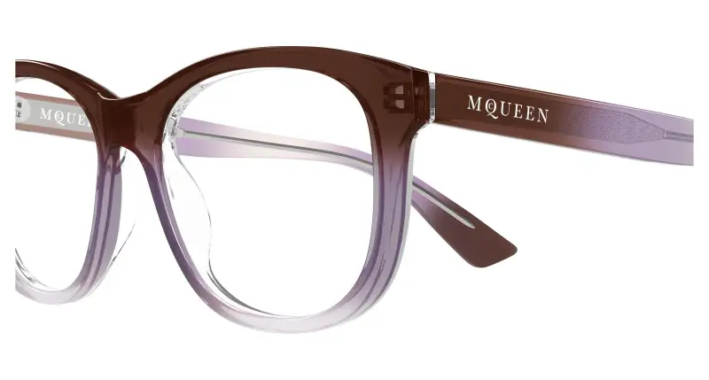 Donna Alexander McQueen AM0568O 012 Montature da vista Acetato Marrone Trasparente Cat Eye miniatura 3