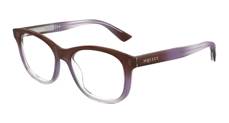 Donna Alexander McQueen AM0568O 012 Montature da vista Acetato Marrone Trasparente Cat Eye