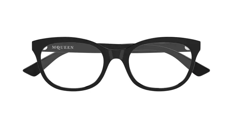 Donna Alexander McQueen AM0569O 001 Montature da vista Acetato Nero Trasparente Cat Eye miniatura 2