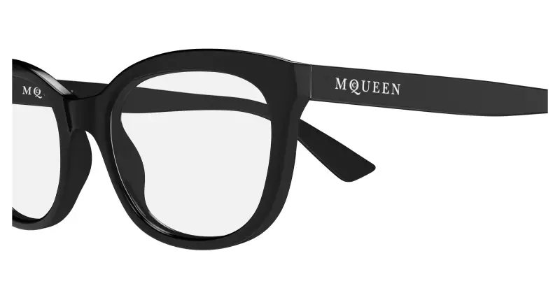 Donna Alexander McQueen AM0569O 001 Montature da vista Acetato Nero Trasparente Cat Eye miniatura 3
