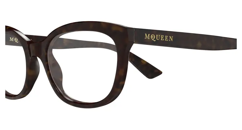 Donna Alexander McQueen AM0569O 002 Montature da vista Acetato Havana Trasparente Cat Eye miniatura 3