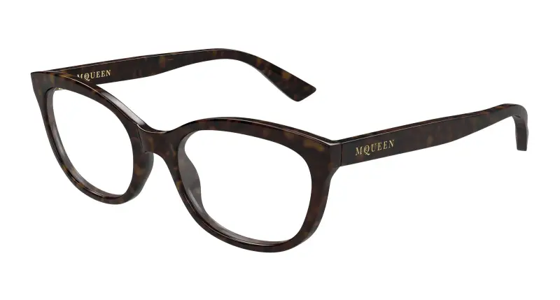 Donna Alexander McQueen AM0569O 002 Montature da vista Acetato Havana Trasparente Cat Eye