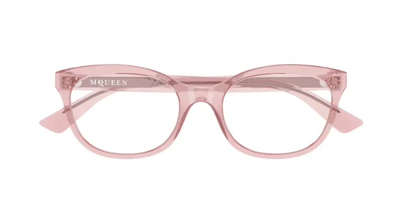 Donna Alexander McQueen AM0569O 004 Montature da vista Acetato Rosa Trasparente Cat Eye miniatura 2