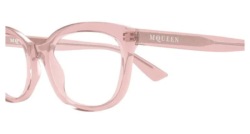 Donna Alexander McQueen AM0569O 004 Montature da vista Acetato Rosa Trasparente Cat Eye miniatura 3