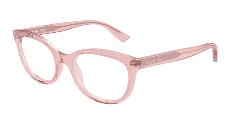 Donna Alexander McQueen AM0569O 004 Montature da vista Acetato Rosa Trasparente Cat Eye