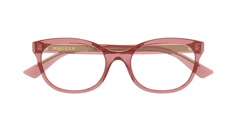 Donna Alexander McQueen AM0569O 005 Montature da vista Acetato Rosso Trasparente Cat Eye miniatura 2