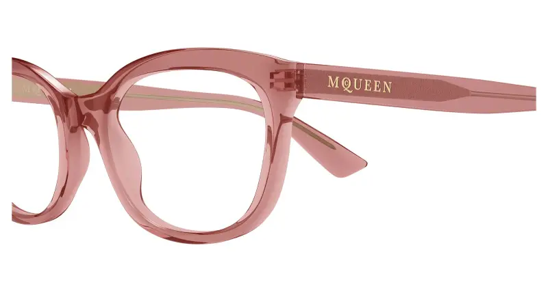 Donna Alexander McQueen AM0569O 005 Montature da vista Acetato Rosso Trasparente Cat Eye miniatura 3
