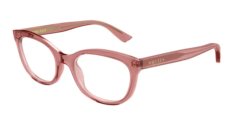 Donna Alexander McQueen AM0569O 005 Montature da vista Acetato Rosso Trasparente Cat Eye