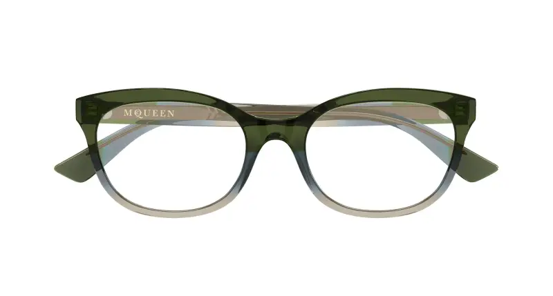 Donna Alexander McQueen AM0569O 006 Montature da vista Acetato Verde Trasparente Cat Eye miniatura 2