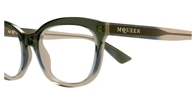 Donna Alexander McQueen AM0569O 006 Montature da vista Acetato Verde Trasparente Cat Eye miniatura 3